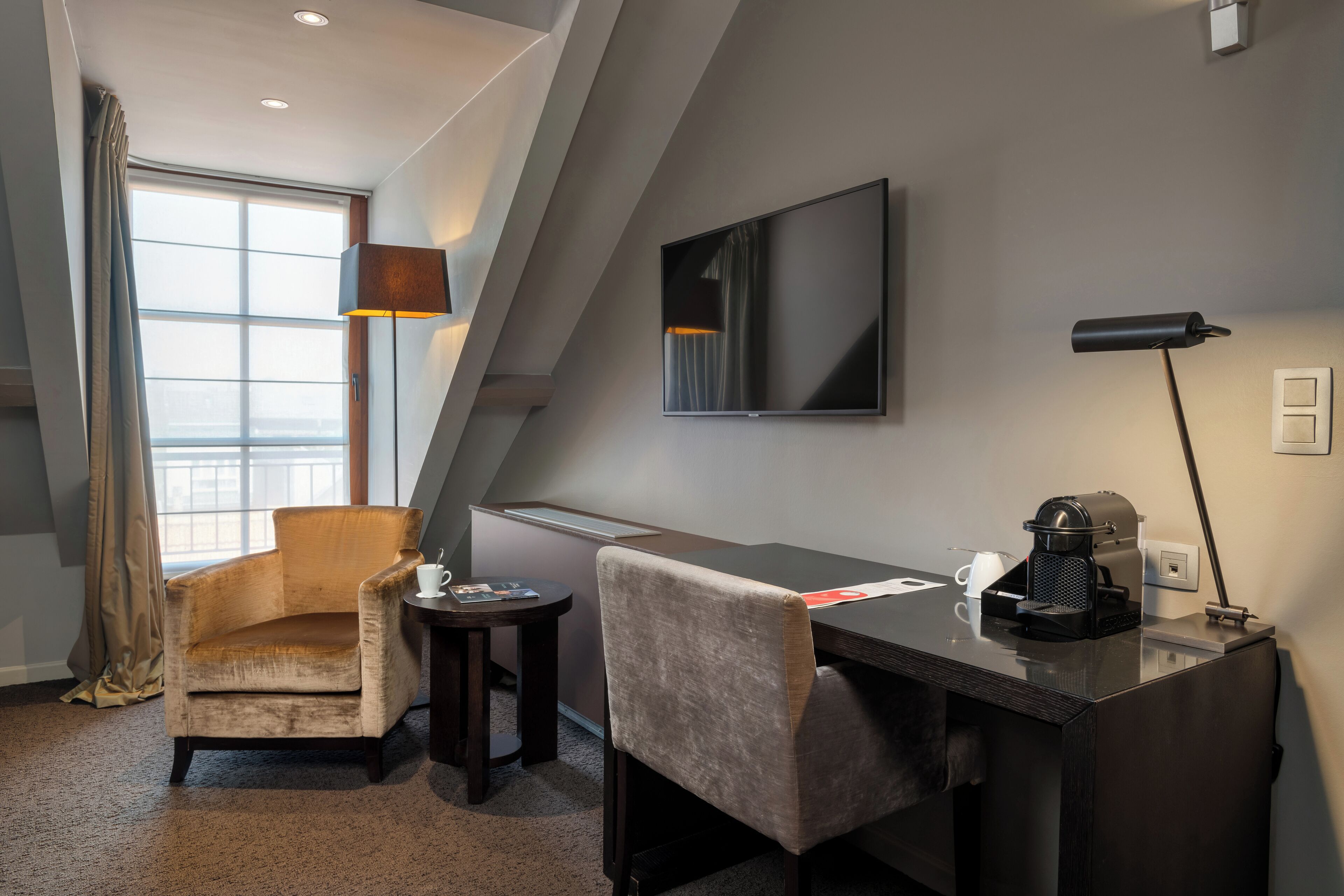 comfort double room | in-room safe, desk, laptop workspace, iron/ironing board