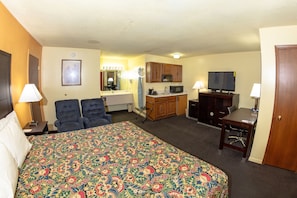Desk, free WiFi, bed sheets