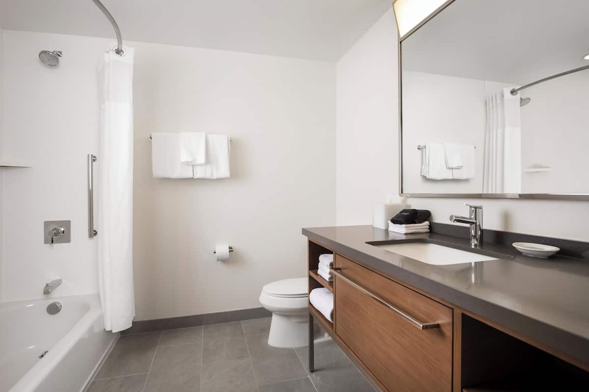 Hair dryer, towels