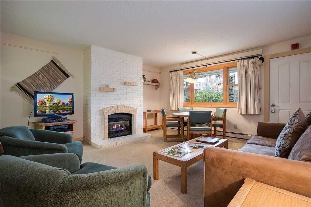 Condo, 1 Queen Bed with Sofa bed, Mountain View (Ski Trail Condominiums - SK105 (Condo) | Living area | TV, fireplace