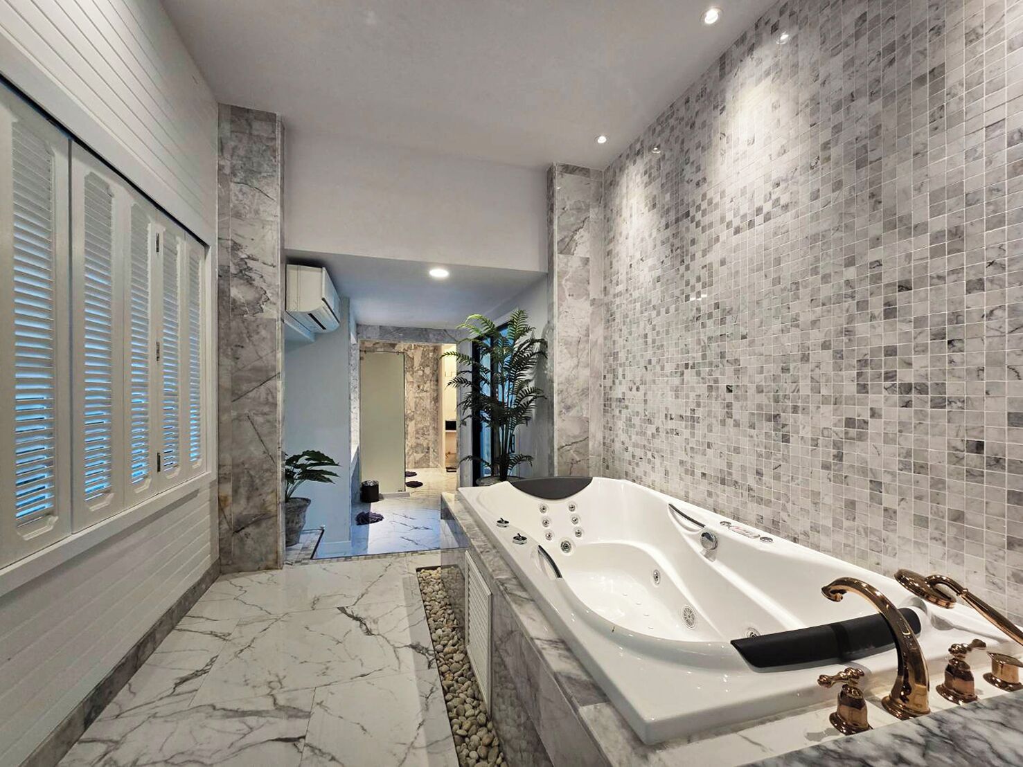 suite with ocean view | bathroom | free toiletries, hair dryer, bathrobes, slippers