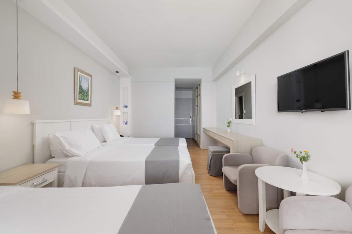 Habitación triple, vista a la montaña | Cortinas blackout, insonorización, cunas gratuitas y wifi gratis