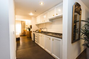 Free minibar, in-room safe, desk, blackout drapes