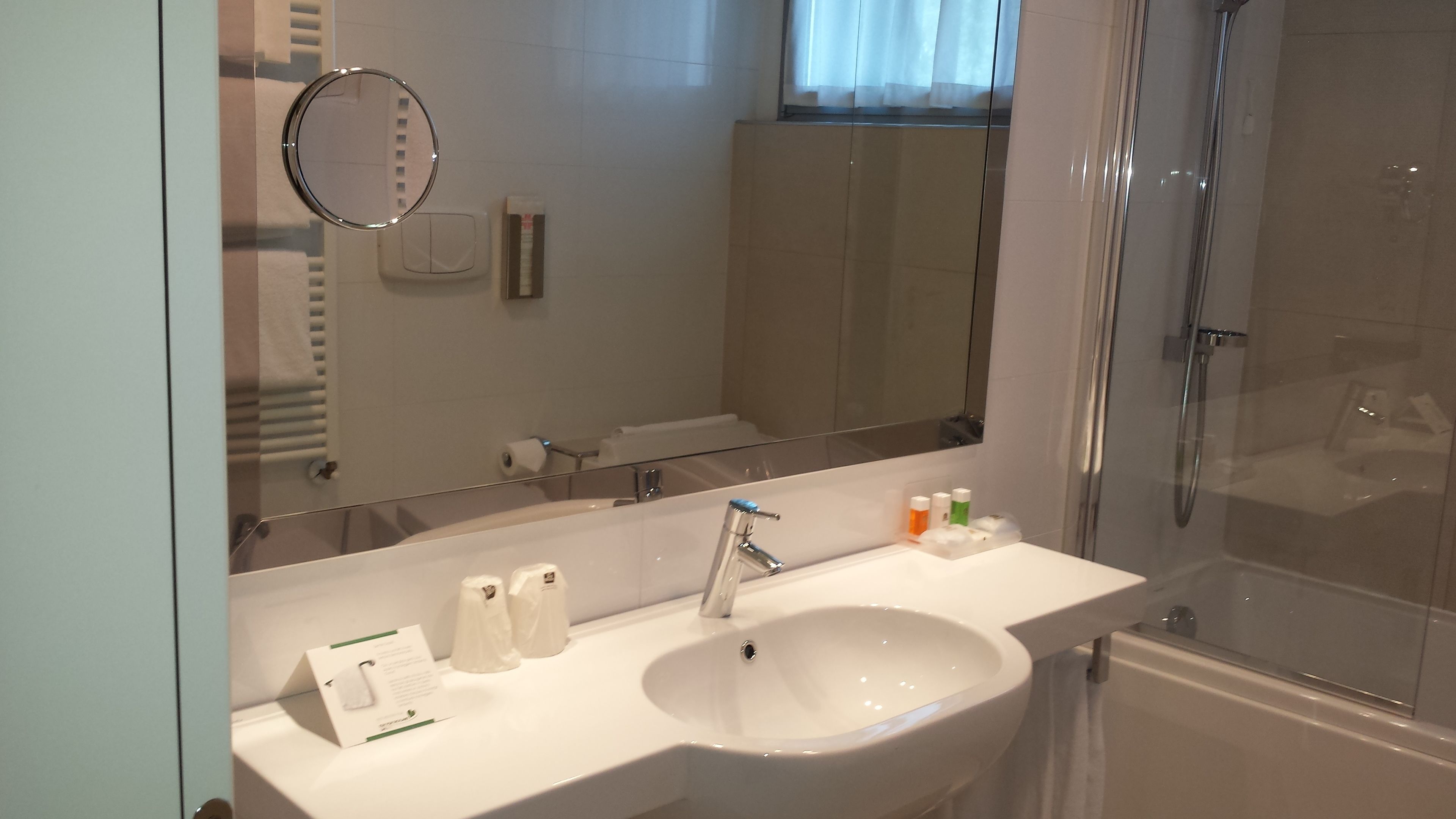 free toiletries, hair dryer, slippers, towels