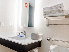 Hair dryer, towels