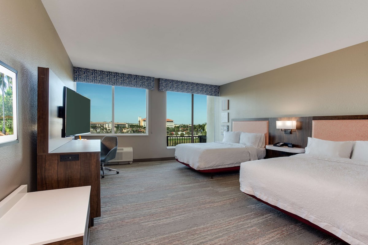 Standard Room, 2 Queen Beds, Accessible, Non Smoking | In-room safe, blackout drapes, iron/ironing board, cribs/infant beds