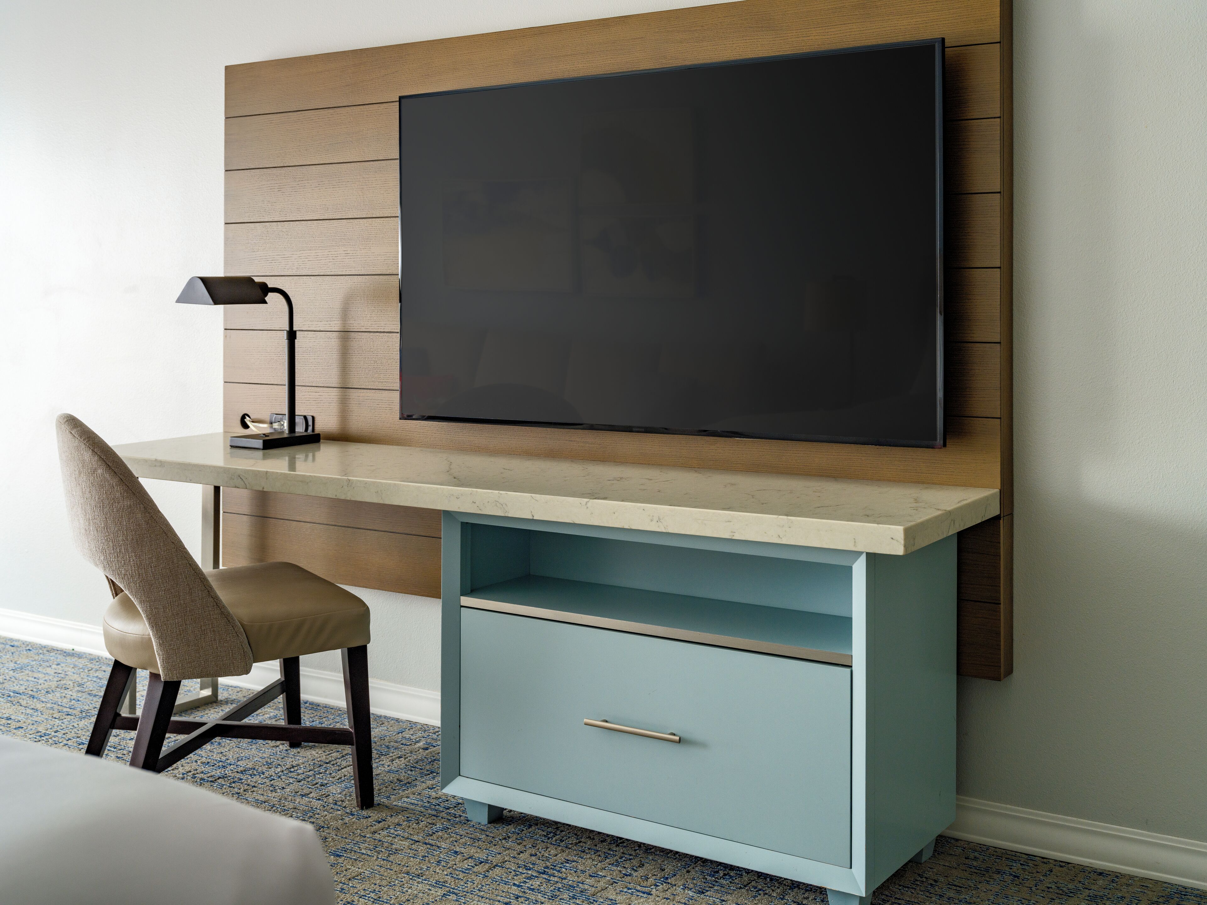 down duvets, pillow-top beds, in-room safe, desk