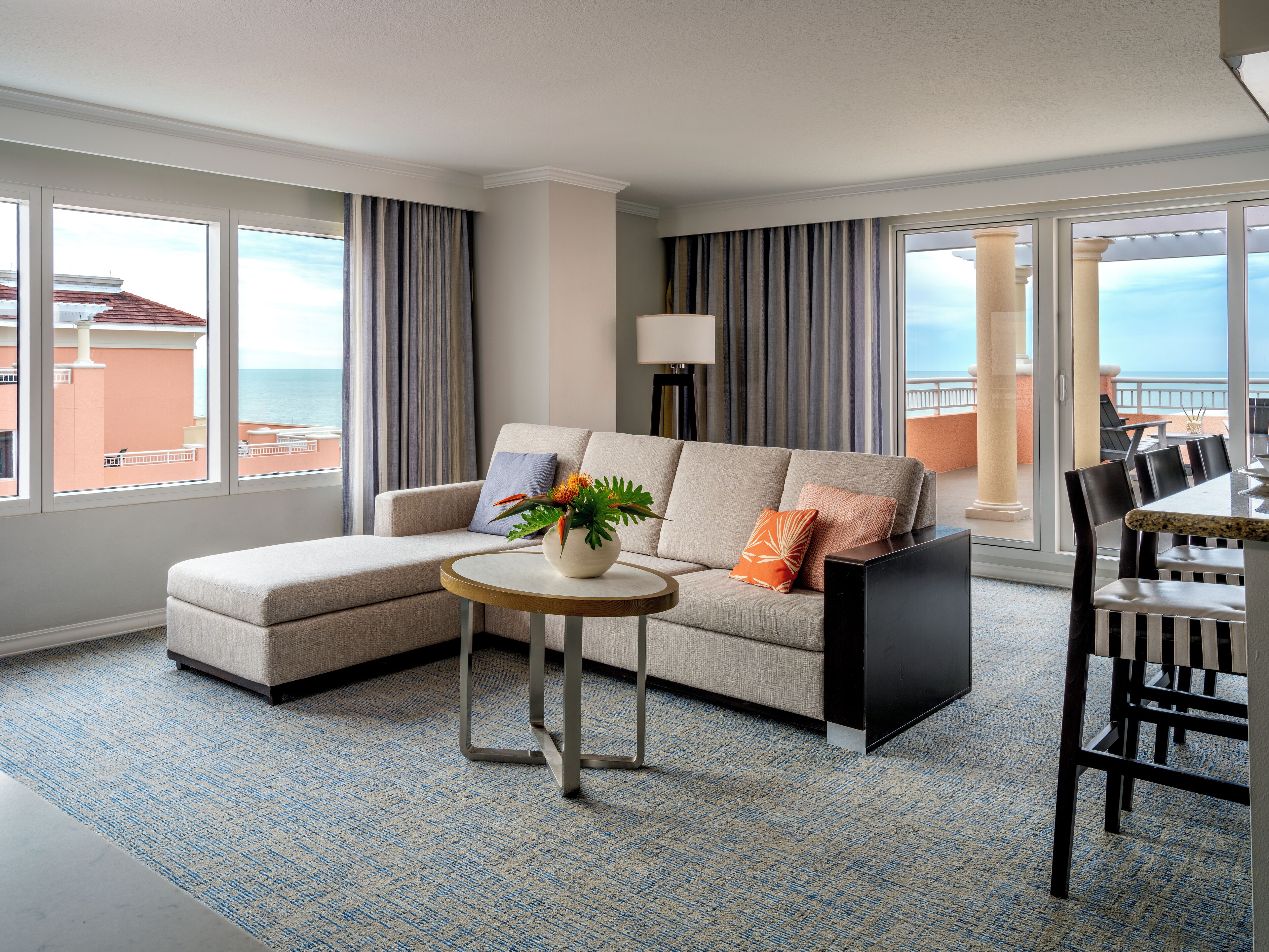 down duvets, pillow-top beds, in-room safe, desk