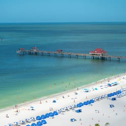 On the beach, beach umbrellas, beach towels