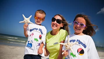 Guests can enjoy a beach day with access to the public beach.