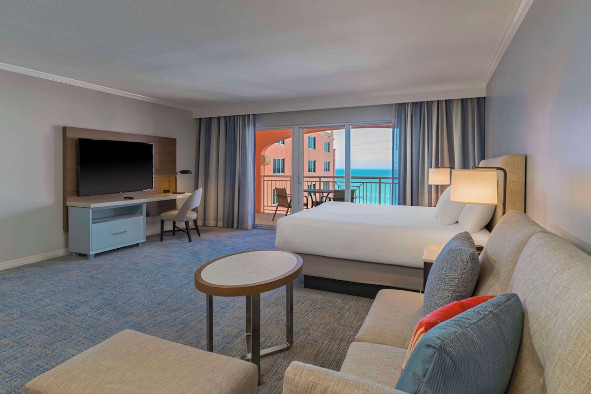 Down duvets, pillow-top beds, in-room safe, desk