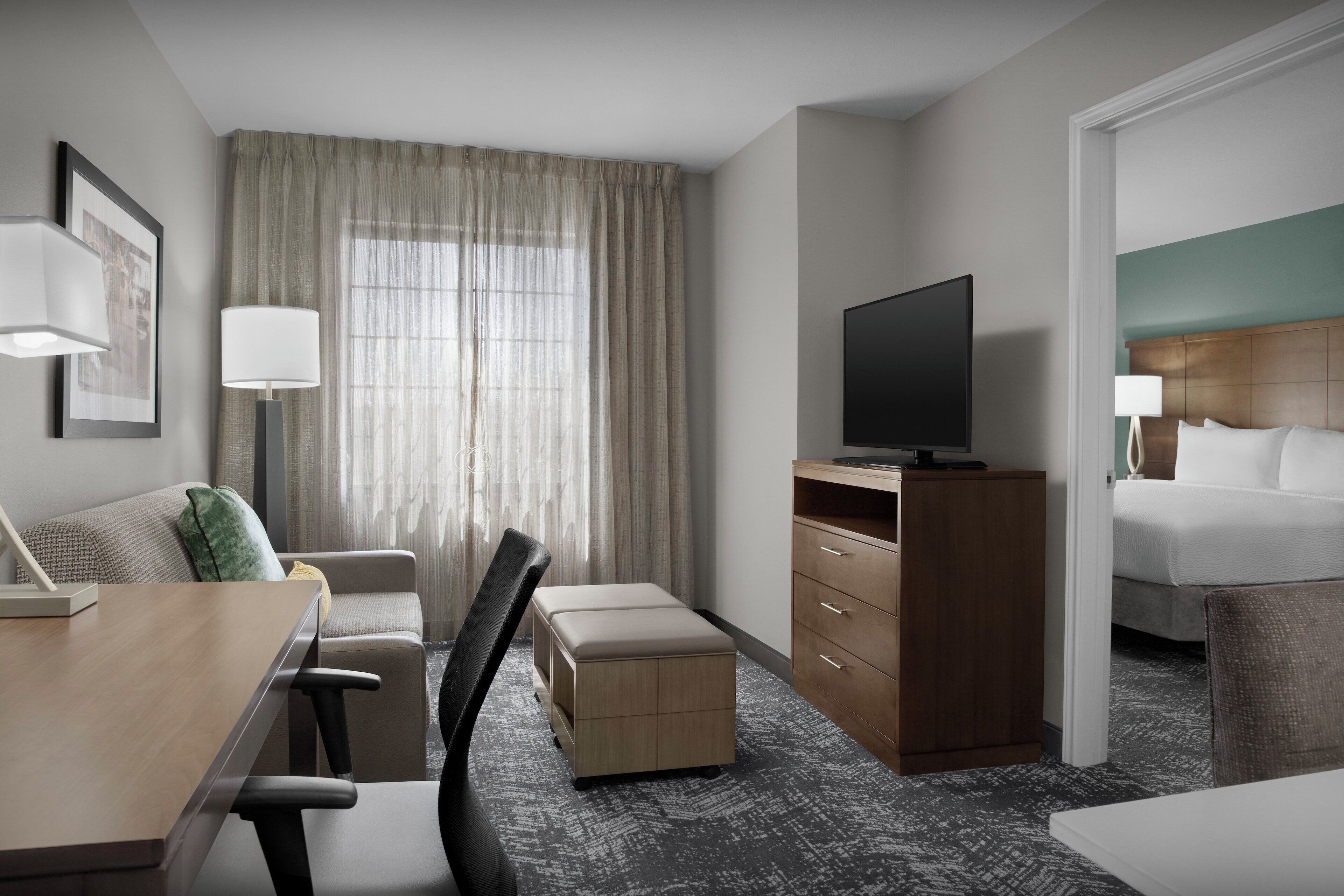 suite, 1 bedroom, kitchen (1 king, living, dining) | in-room safe, desk, laptop workspace, iron/ironing board