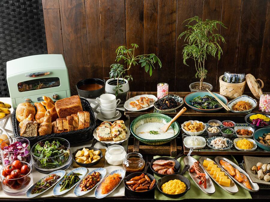 Café da manhã com buffet todos os dias (JPY 1980 por pessoa)