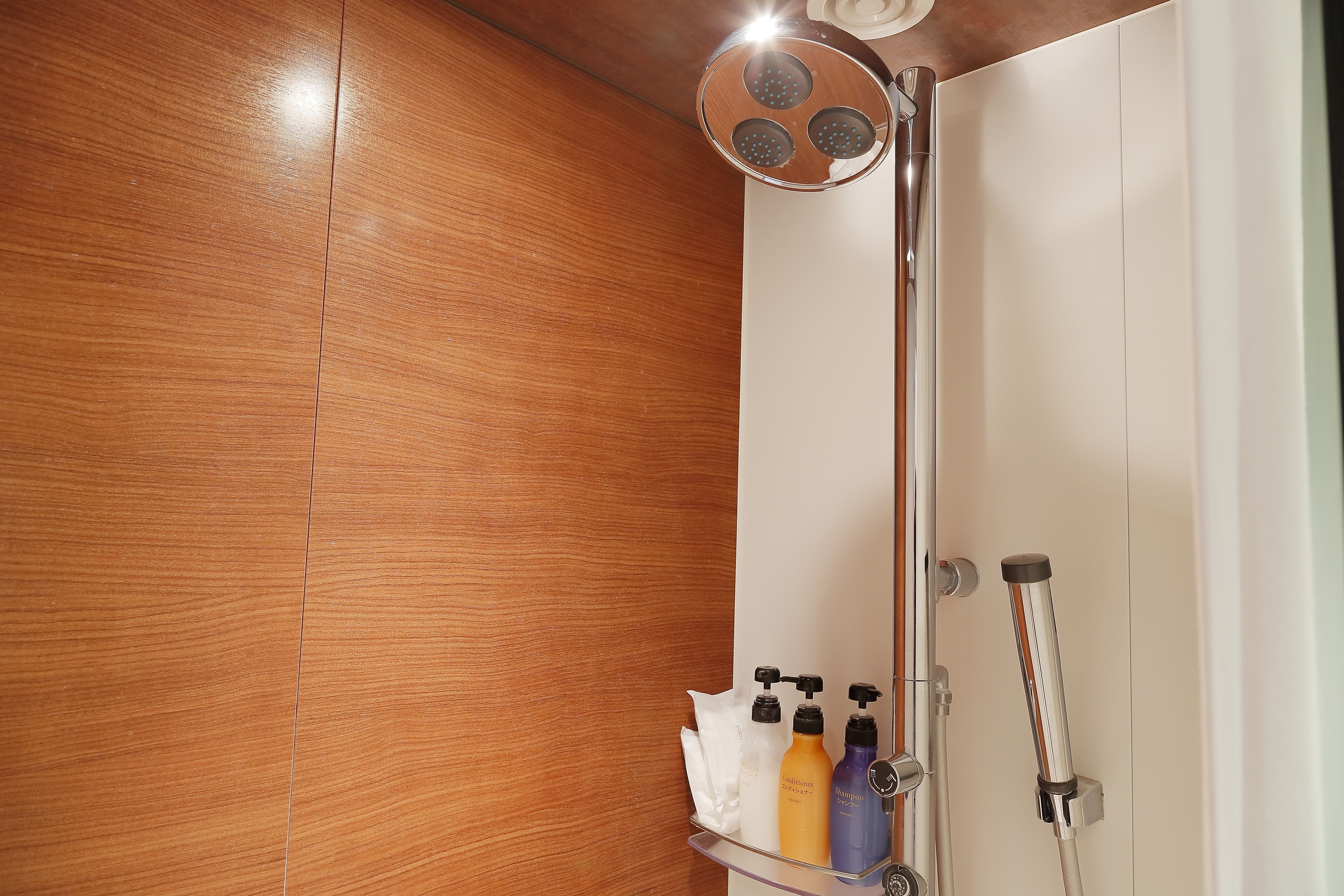 shower, rainfall showerhead, free toiletries, hair dryer