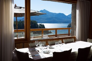 Breakfast, lunch, dinner served; Regional cuisine  - Isla Victoria Lodge (Nahuel Huapi National Park)