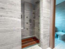 Hair dryer, bathrobes, slippers, towels