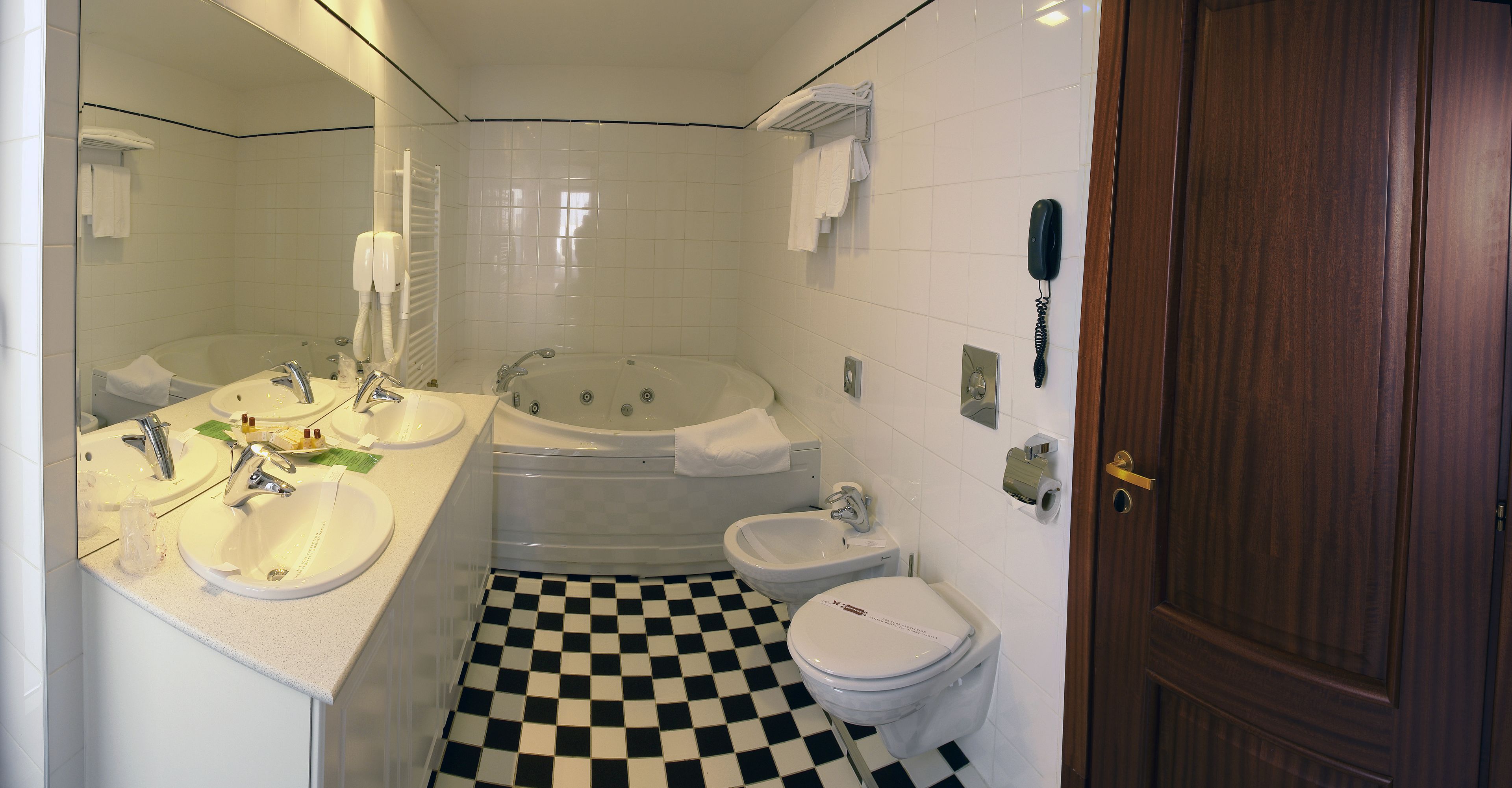 free toiletries, hair dryer, slippers, towels