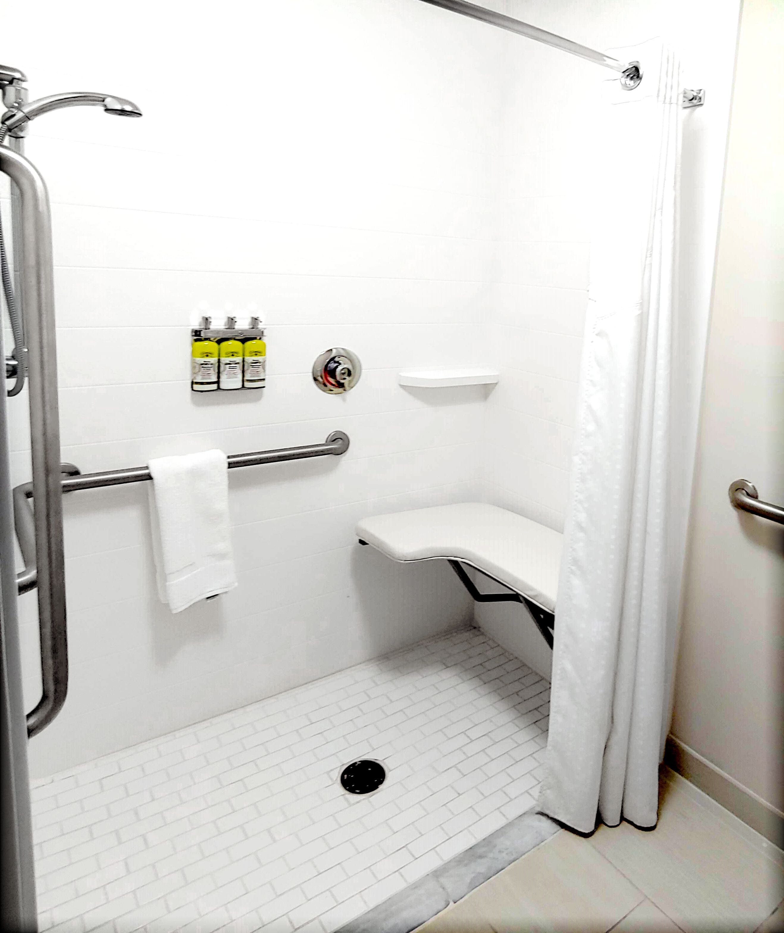 suite, 1 king bed, accessible (mobil roll shwr) | bathroom shower