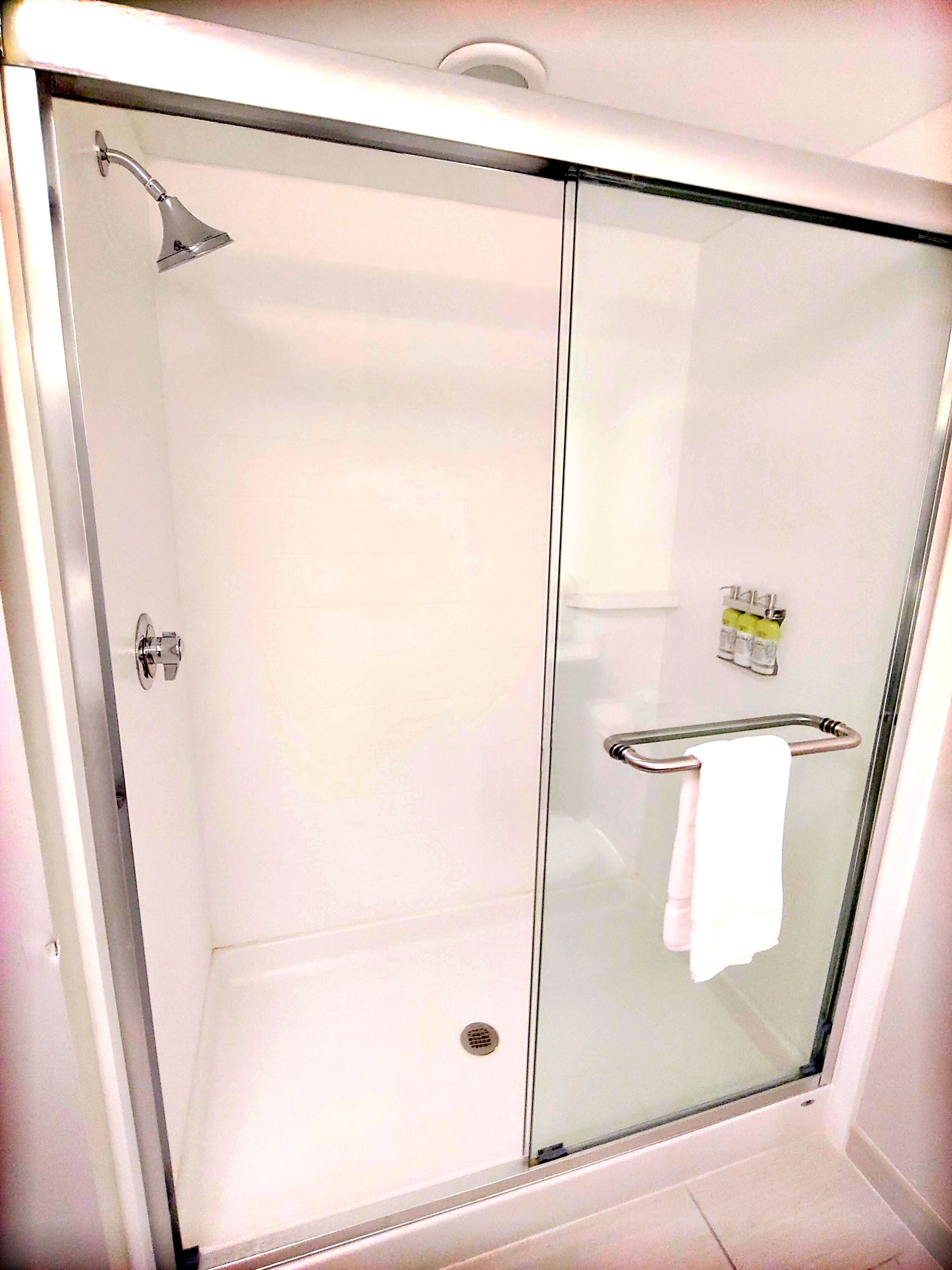 free toiletries, hair dryer, towels