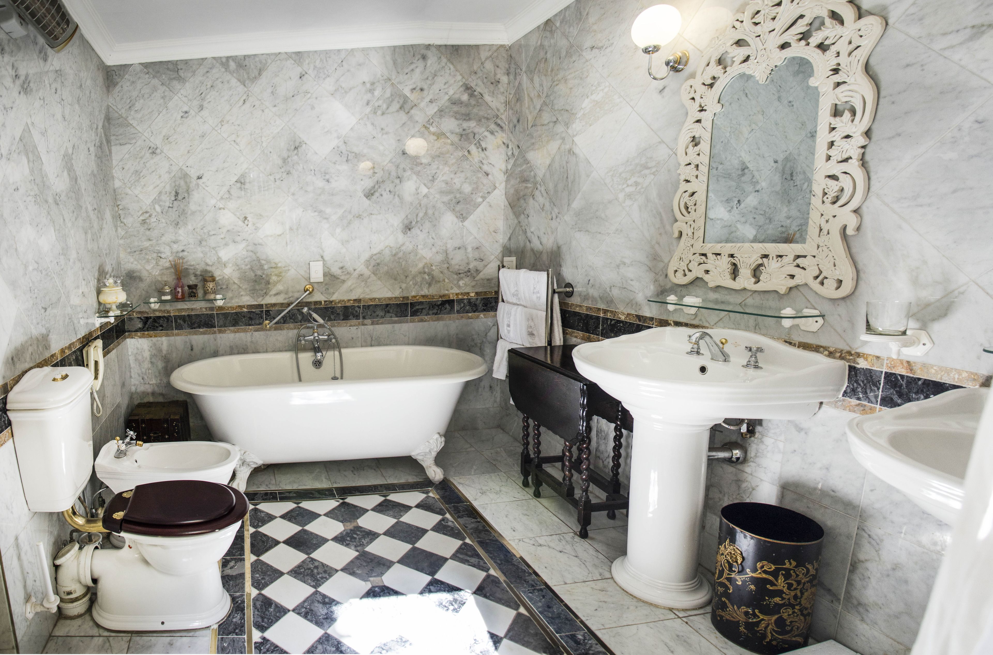 separate bathtub and shower, free toiletries, hair dryer, dressing gowns