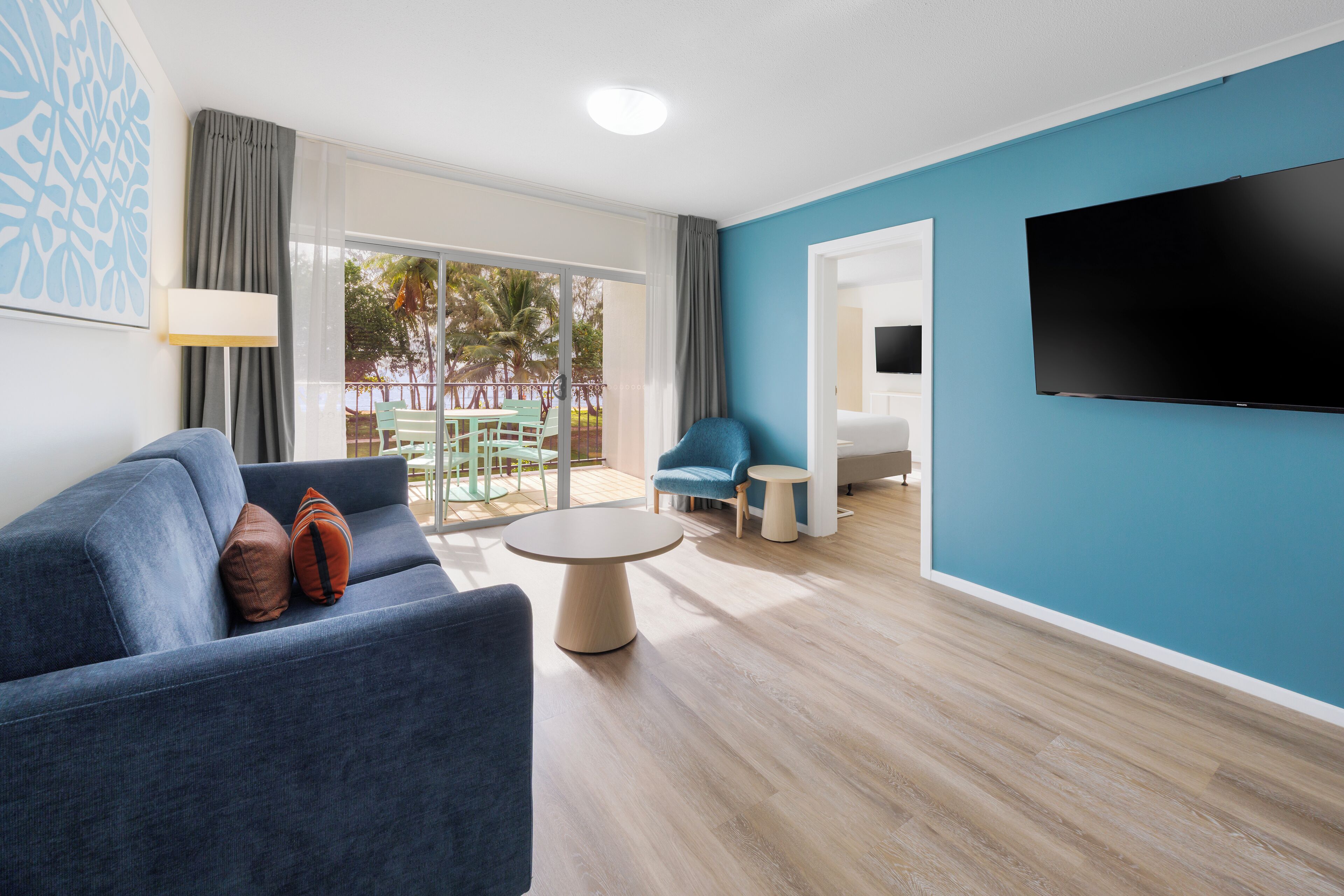 Grand Room, 1 Bedroom | Premium bedding, laptop workspace, blackout drapes, iron/ironing board