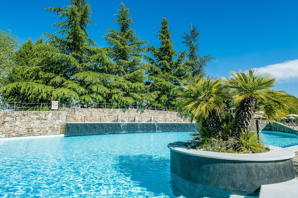 Indoor pool, 3 outdoor pools, pool umbrellas, sun loungers