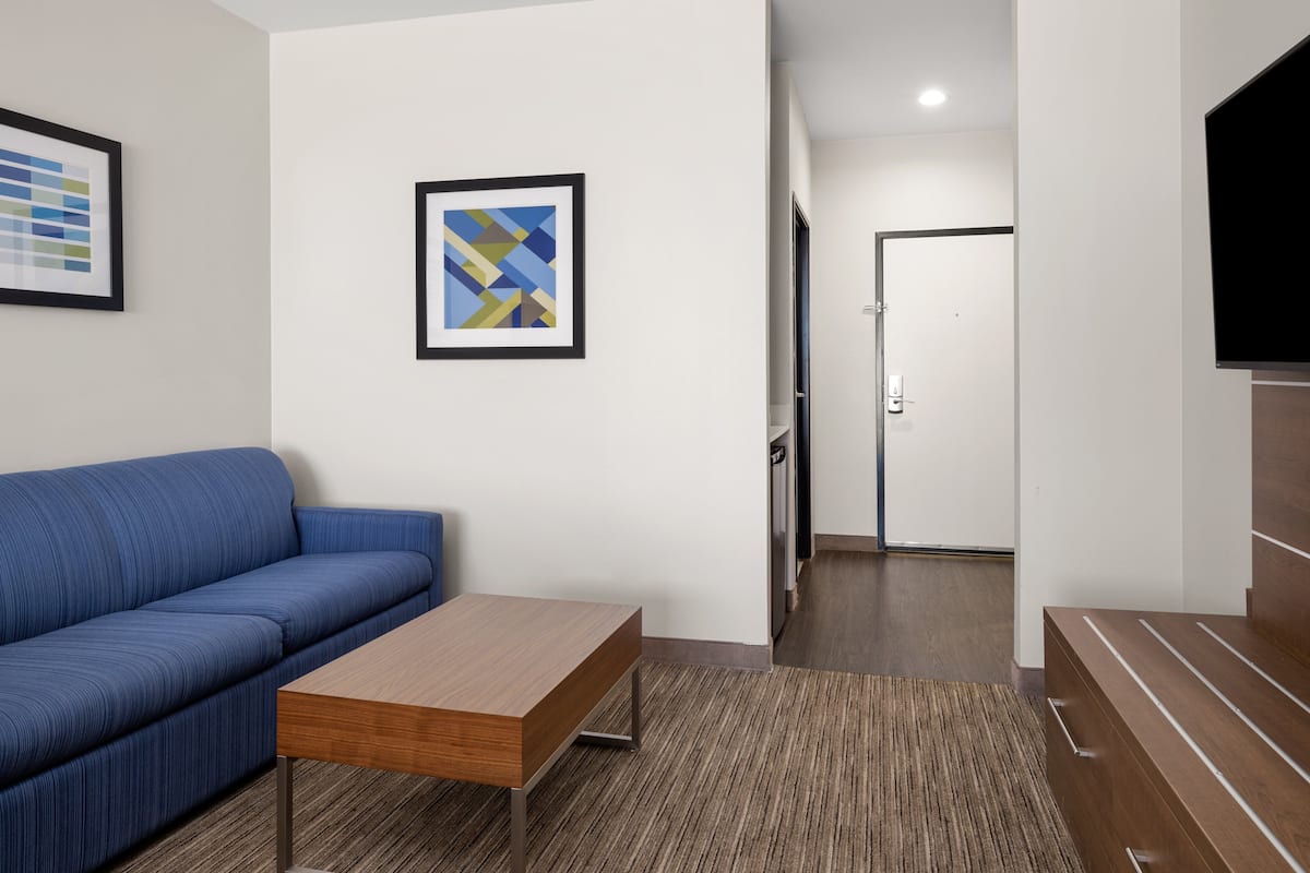 suite, 2 queen beds | desk, laptop workspace, blackout curtains, iron/ironing board