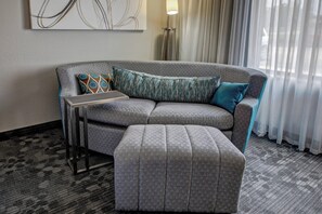 Hypo-allergenic bedding, desk, laptop workspace, iron/ironing board