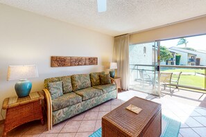 Suite, 1 Bedroom (Deluxe) | Living area | TV, DVD player - Hale Kamaole (Kihei)