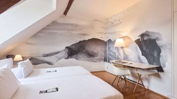 Double Room (Art) | Premium bedding, down comforters, minibar, in-room safe
