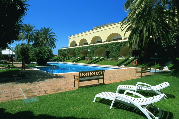Outdoor pool, open noon to 8:00 PM, pool umbrellas, sun loungers