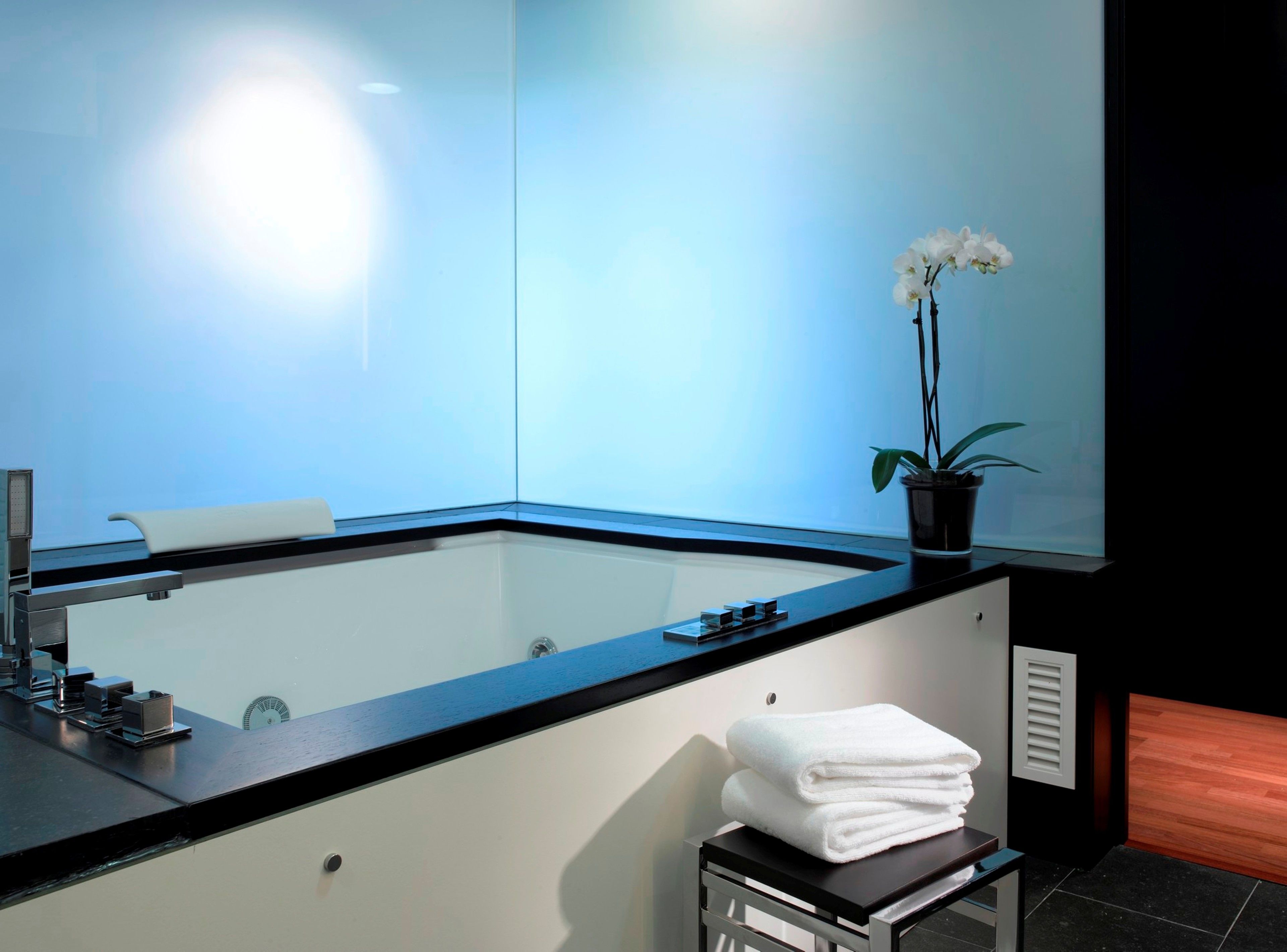 free toiletries, hair dryer, bidet, towels