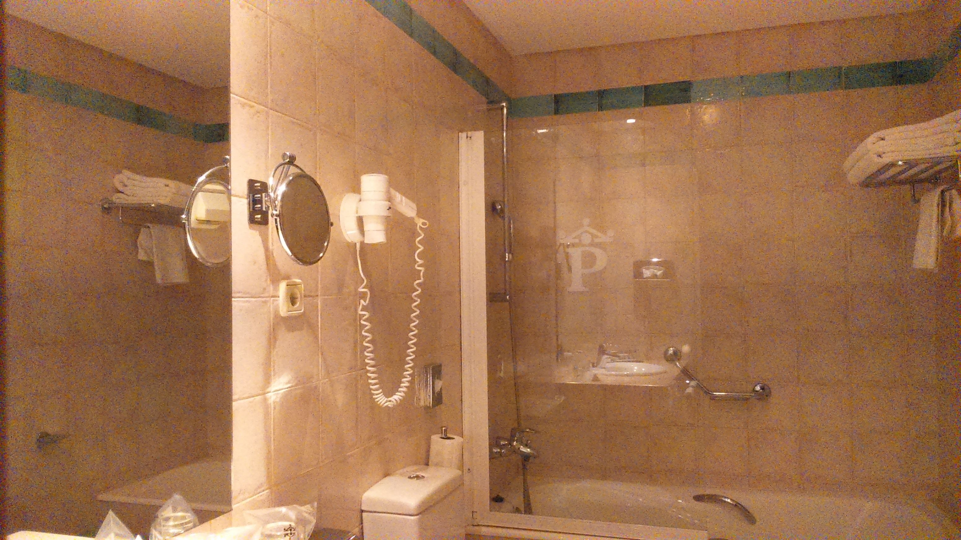 free toiletries, hair dryer, bidet, towels