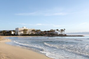 On the beach, white sand
