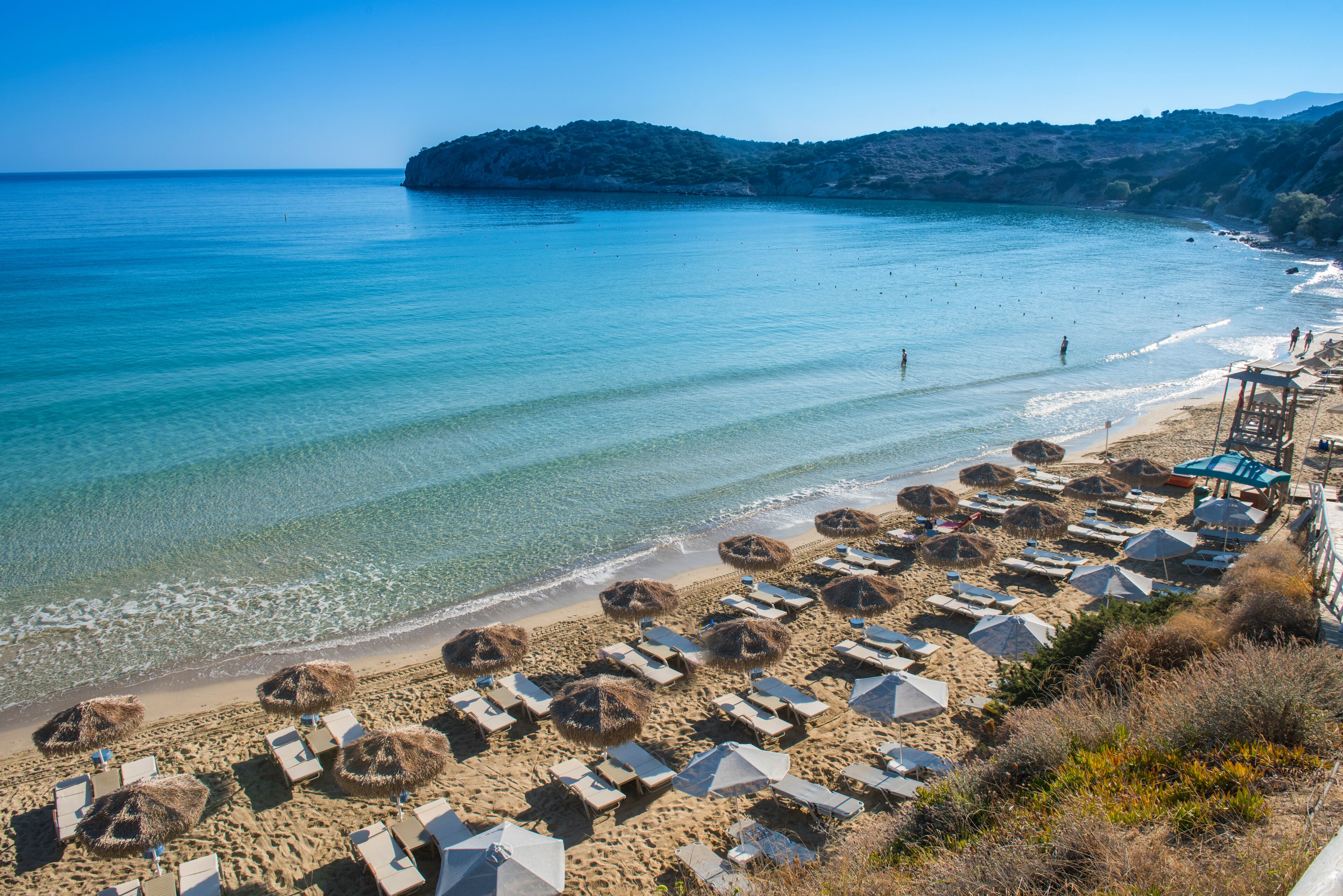 Beach nearby, sun-loungers, beach umbrellas