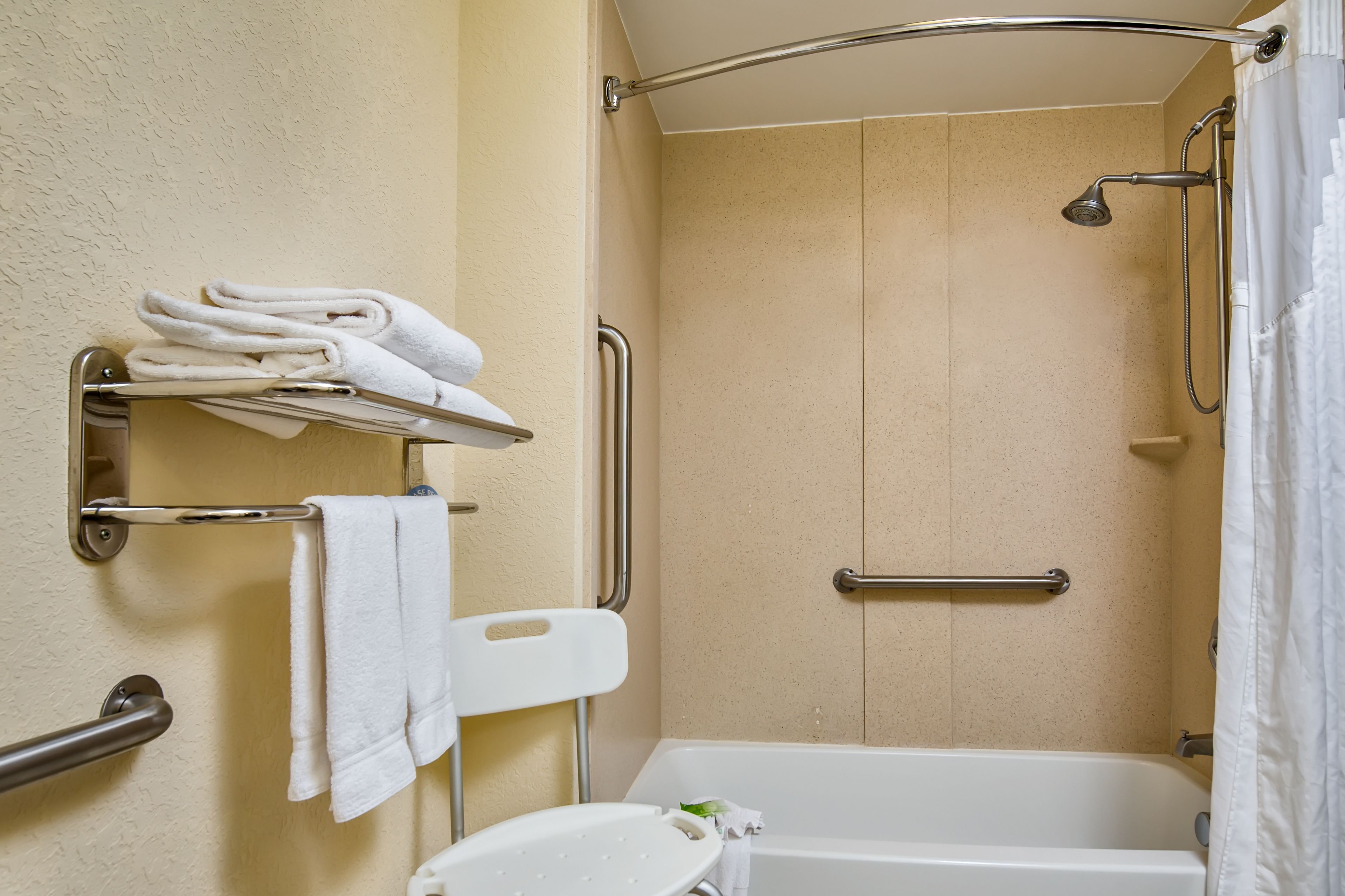 standard room, 1 king bed, accessible (communications, accessible tub) | bathroom shower
