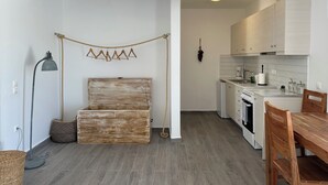 Mini Suite | Private kitchen | Coffee/tea maker, fridge, stovetop - Eleni's Village Suites (Mykonos)