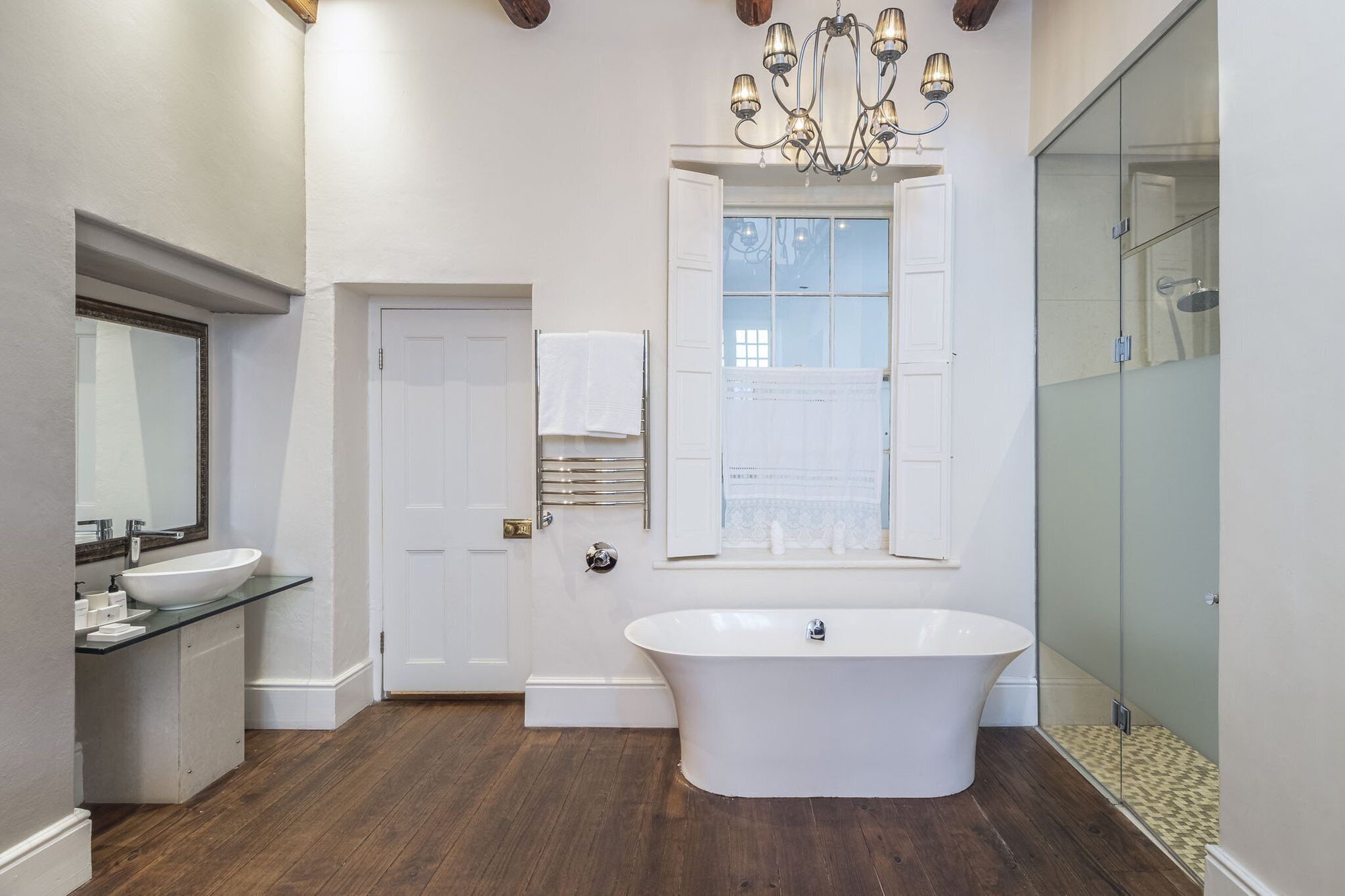 free toiletries, hair dryer, bathrobes, towels