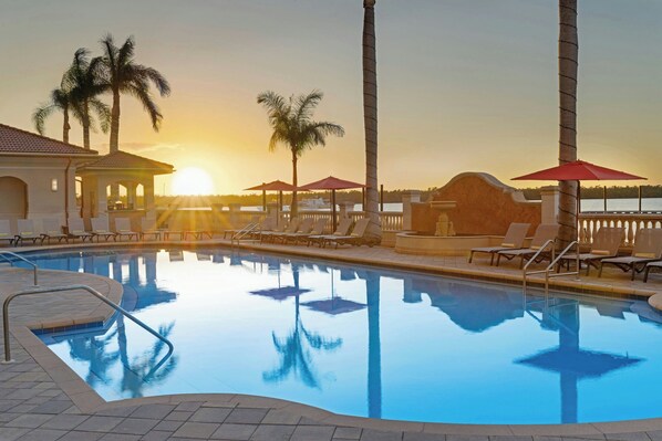 Outdoor pool, open 8:00 AM to 10:00 PM, pool cabanas (surcharge)