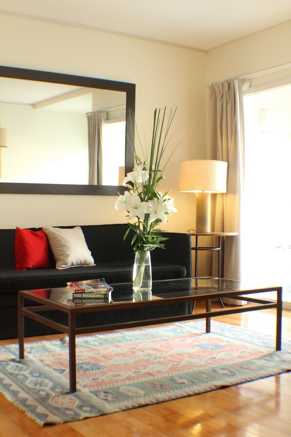 32-inch LCD TV with satellite channels, TV, heated floors