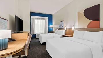 Room, 2 Queen Beds, Accessible, Bathtub (Mobility) | Premium bedding, laptop workspace, blackout curtains, iron/ironing board