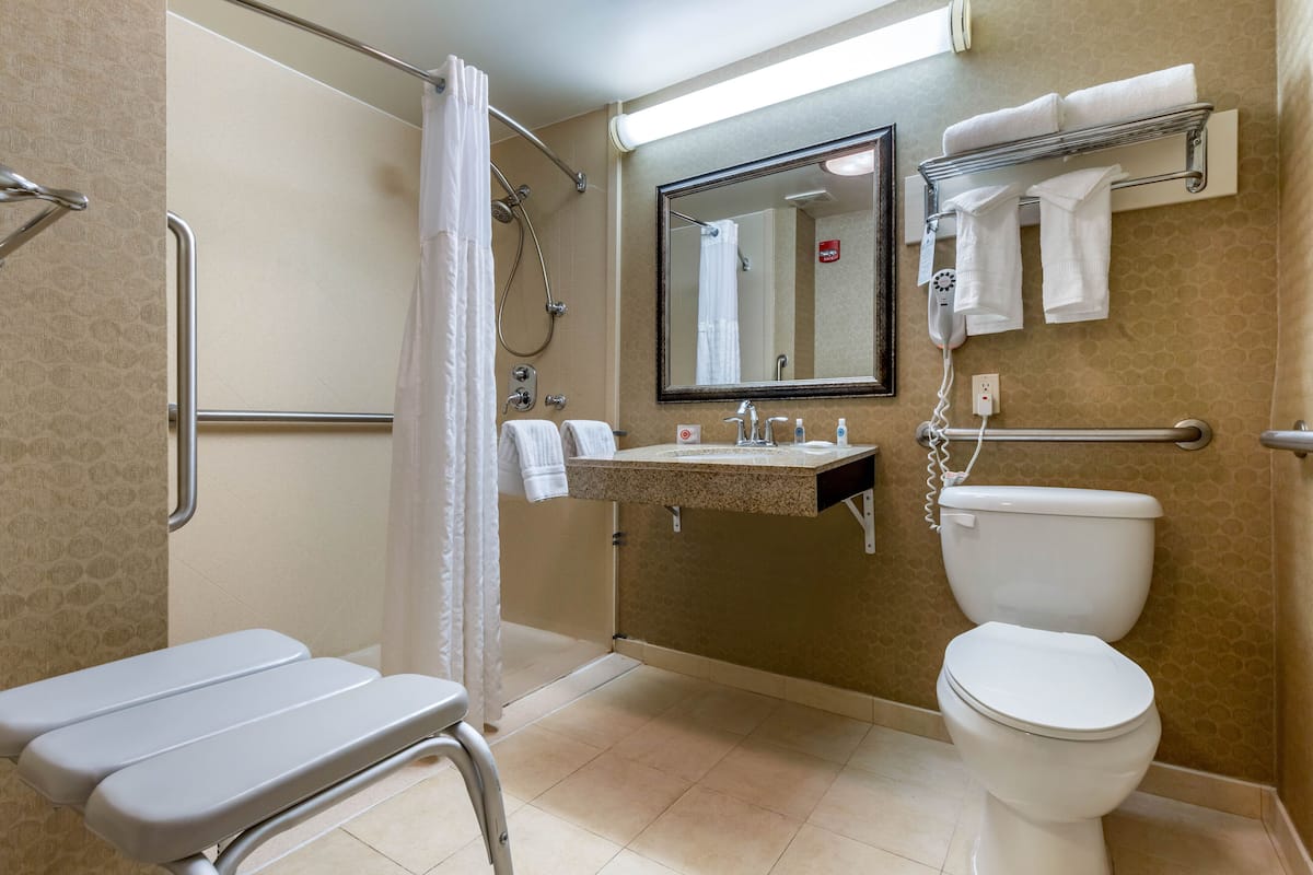 room, 1 king bed, accessible, non smoking | bathroom | free toiletries, hair dryer, towels