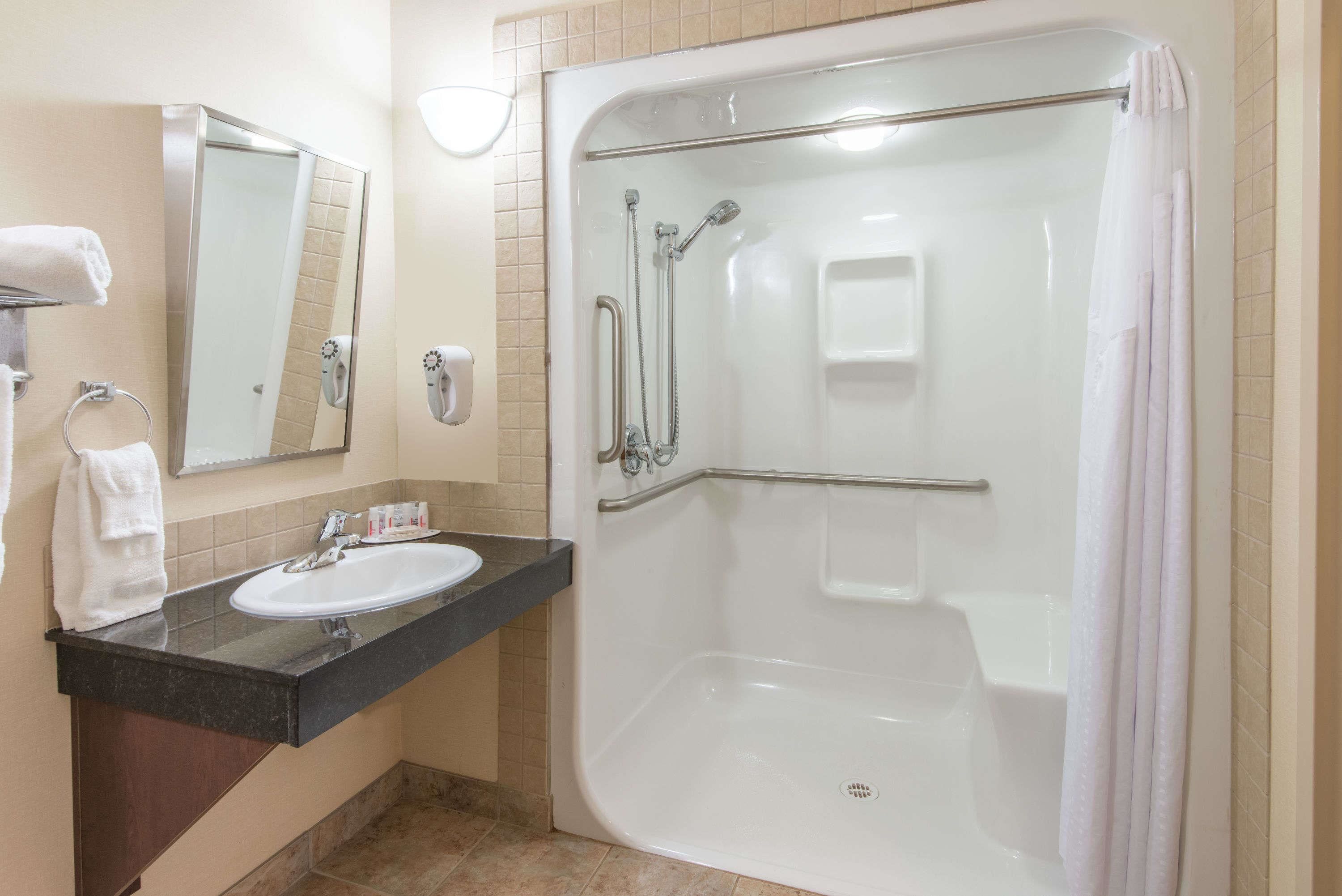 accessible room, 1 king bed, non smoking  | bathroom | free toiletries, hair dryer, towels