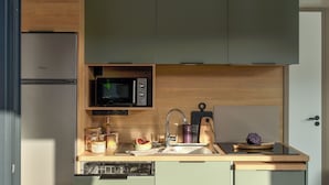 A compact kitchen with a built-in microwave, a sink, and a dishwasher. - VVF Aubrac, Chaudes-Aigues (Chaudes-Aigues)
