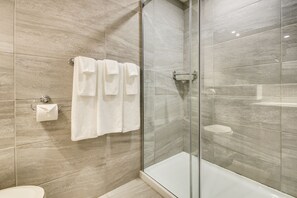 Gratis toiletartikelen, een haardroger, handdoeken, zeep