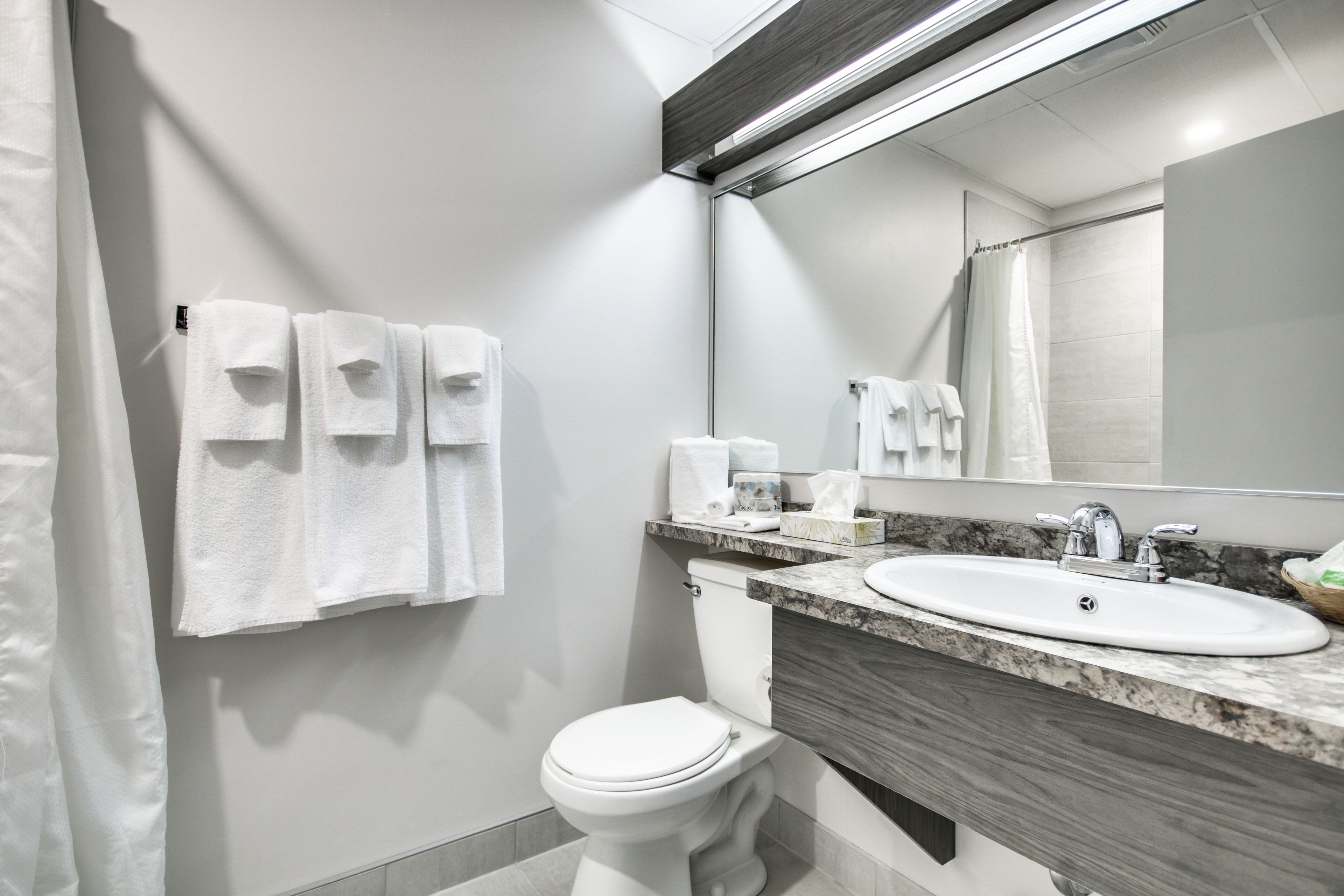 free toiletries, hair dryer, towels, soap