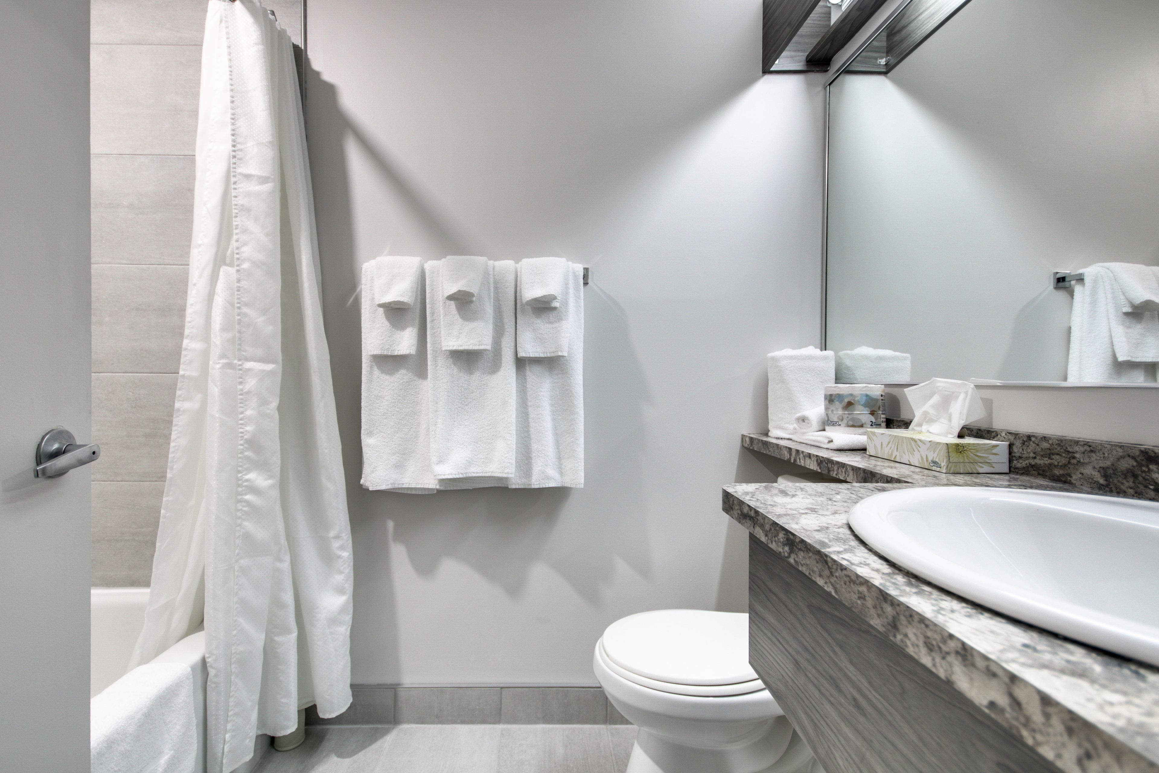 free toiletries, hair dryer, towels, soap