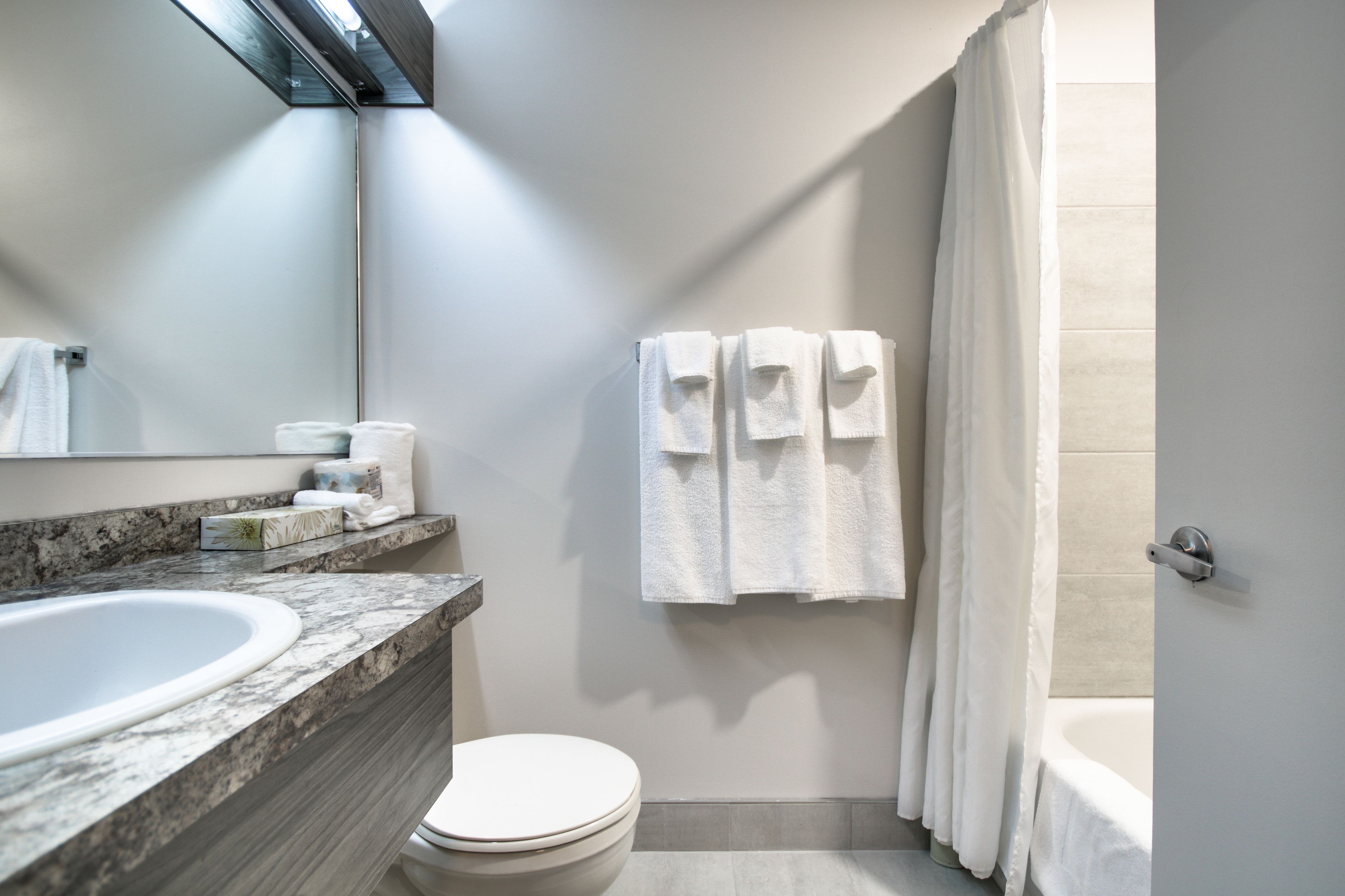 free toiletries, hair dryer, towels, soap