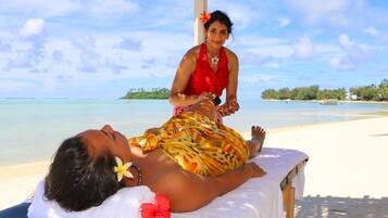 Relax and unwind with a rejuvenating massage on our beachside massage table.
