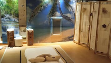 Sauna, hot tub, Swedish massages, 5 treatment rooms, massages